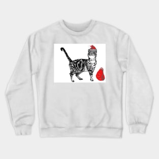 Santa Paws Christmas Tabby Cat Is Coming To Town! Crewneck Sweatshirt